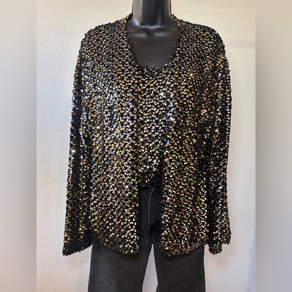 Vintage Sequin Jacket and‎ Tank Set